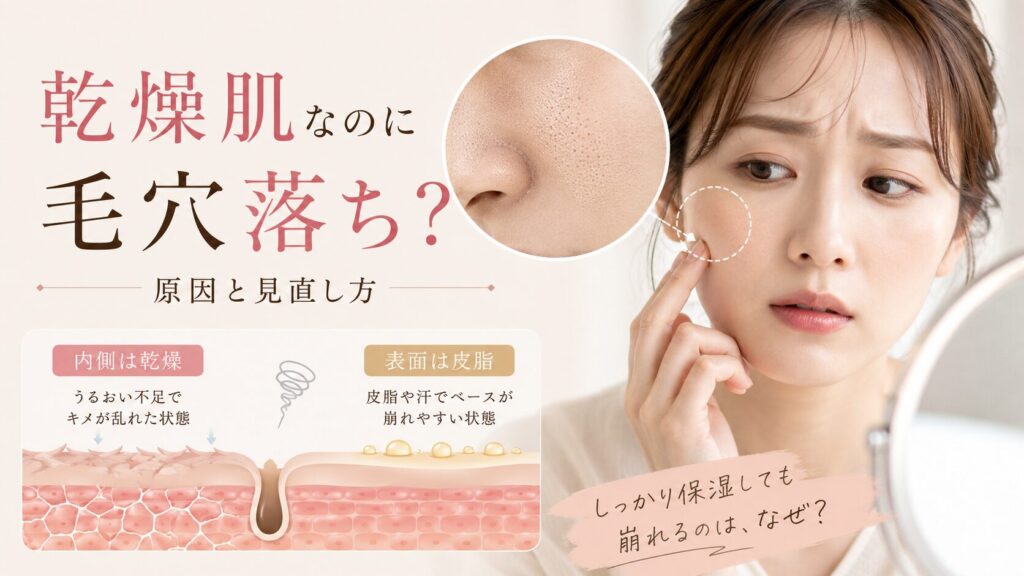 乾燥肌のファンデ毛穴落ちは「足しすぎ」が原因?やめること3つ