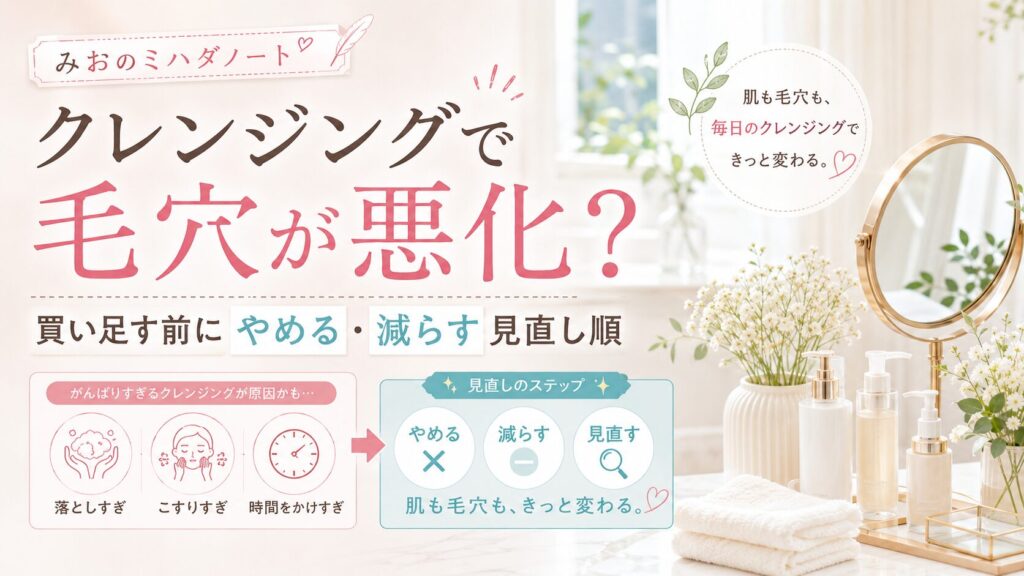 クレンジングで毛穴が悪化する?原因サインと見直しの優先順位