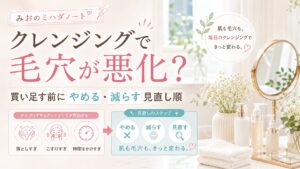 クレンジングで毛穴が悪化する?原因サインと見直しの優先順位